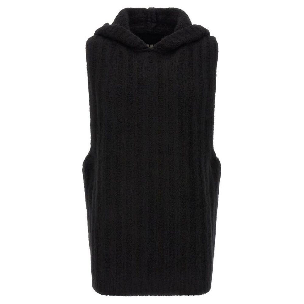 Rick Owens Black Cashmere Sleeveles Men's Sweater